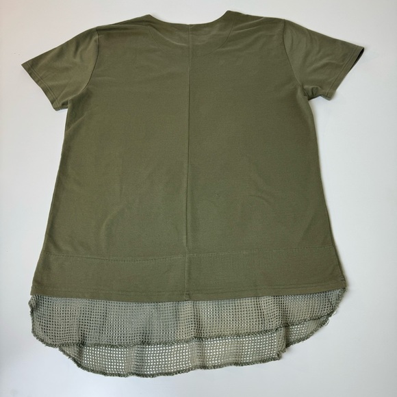 Unknown New York Olive Green Mesh Drop Tail T Shirt Men’s Size XL - Picture 9 of 13